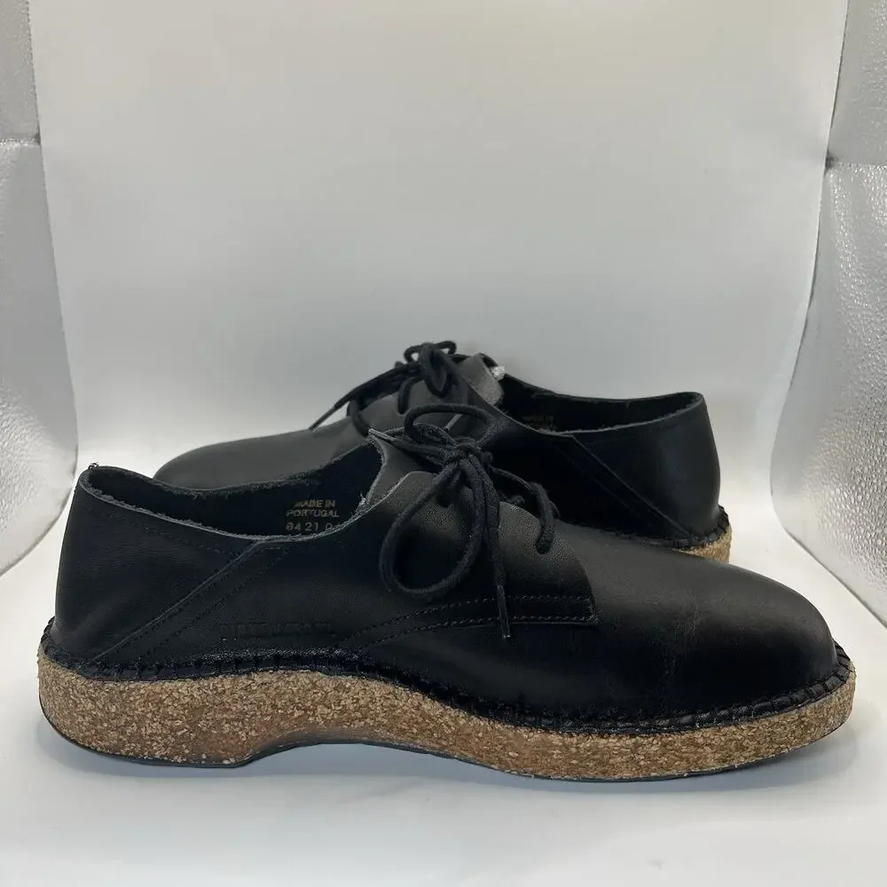 Birkenstock Gary Leather Shoes EU 41 Mens 8-8.5 Women 10-10.5 Vintage Wood Black